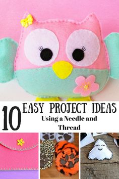 easy project ideas for kids using needle and thread to make their own stuffed animals from felt