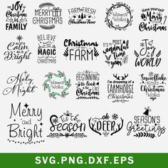 christmas svg bundle with hand lettering