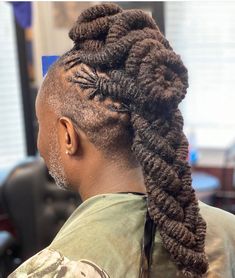 Professional Dreadlock Hairstyles Men, Men’s Loc Updo, Wicks Locs Men, Loc Wicks Men, Black Natural Hair Care, Loc Styles For Men, Mens Fashion Denim, Military Loc Styles