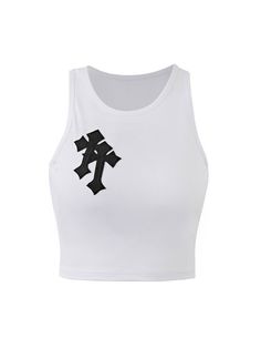 Y2K tank top cross design  gorpcore Beyonce Costume, Y2k Cross, Cross Patch, Y2k Tank Top, Cross Shirt, Y2k Tank, Cross Shirts, Cross Top, Tank Top White