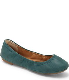 Lucky Brand Emmie Leather Flats | Dillard's Casual Leather Flats With Textured Footbed, Casual Fitted Synthetic Flats, Comfortable Leather Slip-ons With Textured Footbed, Leather Ballet Flats, Dillard's, Leather Flats, Ballet Flats, Lucky Brand, Clothing Accessories