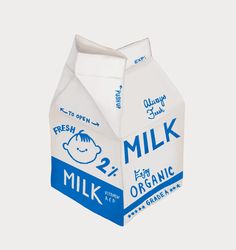 a carton of milk is shown on a white background