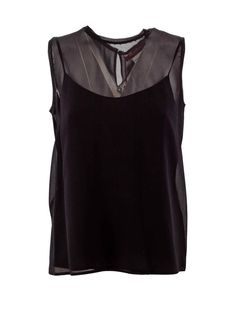 100% Silk Elegant Evening Tank Vest, Elegant Tank Vest For Night Out, Classic Feminine Style, Black Sheer Top, Sheer Top, Cami Tanks, Black Sleeveless, Luxury Retail, Max Mara