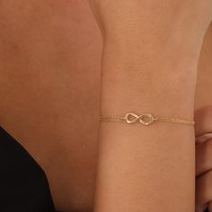 "Infinity Bracelet, Solid Gold Bracelet, Dainty Bracelet, Bridesmaid Gift, Best Friend Gift, Initial Bracelet, 14k Gold Bracelet, Friendship Bracelet, Dainty Gold Bracelet, Bracelets For Women Our product weighs 1.42 gr and the chain length is 17 cm. There may be +/- 0.15 change in gram information due to production. Your products will be shipped with free shipping UPS express within 1-3 business days. Quality control has been done. Our products are Anti Allergic. Your orders are shipped with a Infinity Gold Bracelet For Women, Braclets Ideas Gold For Women, Minimal Bracelet Gold, Silver Bracelets For Women Unique, Chain Bracelet Gold For Women, Daily Wear Gold Bracelet For Women, Simple Bracelets Gold, Gold Bracelet For Women Classy, Friendship Bracelets Gold