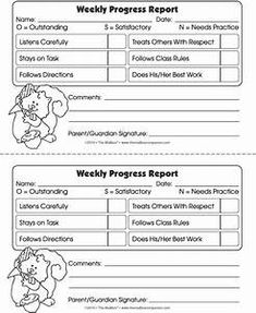 two worksheets with the words, weekly progress report and other information for children