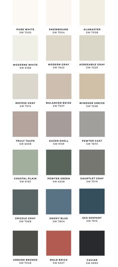 the different shades of paint that are used in this painting project, including neutrals and browns