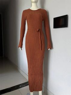 SPECIFICATIONSBrand Name: TOSSYElasticity: High StrecthSleeve Style: regularFabric Type: POLYESTERPattern Type: SolidFit Type: LOOSESilhouette: A-LINENeckline: O-NeckDecoration: sashesStyle: CasualDresses Length: Mid-CalfMaterial: POLYESTERAge: MIDDLE AGEOrigin: Mainland ChinaCN: ZhejiangSeason: Autumn/WinterClosure Type: PulloverType: regularMaterial Composition: synthetic fiberWaistline: NaturalSleeve Length(cm): FullRelease Date: Autumn 2022Profile Type: HPlace Of Origin: China (mainland)Gender: WOMEN Knitted Long Dress, Long Skirt Fashion, Long Knitted Dress, Maxi Dresses Fall, Knit Maxi Dress, Bodycon Maxi Dresses, High Waist Fashion, Holiday Party Outfit, Maxi Robes