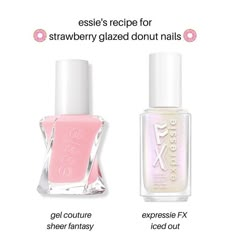 Essie Sheer Fantasy Nail Polish, Essie Iced Out, Essie Sheer Fantasy Gel, Jelly Pink Acrylic Nails, Gel Couture Essie, Essie Swatches, Mani Pedi Color Combos, Essie Nails, Essie Nail Colors