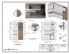 an architectural drawing of a kitchen with cabinets and counter tops, including the floor plan