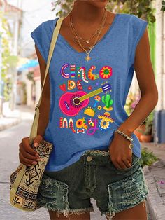 Product Name: Cinco de Mayo Casual Print Tank Top Item NO.: 2023040366SBE Weight: 0.2 kg = 0.4409 lb = 7.0548 oz Category: Clothing> Women> T-Shirts Tag: New In, Cinco de Mayo Creation Time: 2023-04-05 Description Material: Polyester Pattern Type: Print Sleeve Type: Sleeveless Style: Casual Neckline: V-neck Thickness: Moderate Occasion: Daily *The item does not include any accessories in the picture, unless stated otherwise in the product description. Size chart Size Bust Length CM INCH CM INCH Oxford Street London, Print Tank Top, Women T Shirts, Printed Sleeves, Cheap Clothes, Print Tank, Printed Tank Tops, Graphic Tees Women, Sleeveless Tank Top