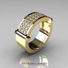 a gold ring with diamonds on it