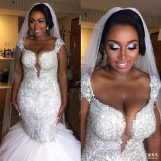 two pictures of a woman in wedding dress