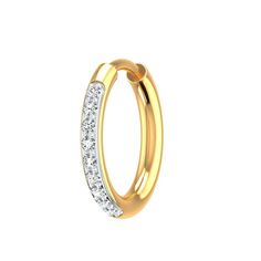 "Item Details Product :- Nose Ring Metal :- White Gold, yellow gold, Rose Gold Metal Wt. :- 0.520 Grams Diamond Wt. :- 0.05 Carats Diamond Color :- IJ Clarity :- SI Height:- 10.00 mm Width :- 1.50 mm ✔ \"Important Note: As we used natural gemstones so gemstone color may sometimes vary.\" Shipping Policy :- * Shipping Thru FedEx, DHL Express, USPS & Other Courier Services. * We also use DHL Global Mail Service (other than USA), which generally takes 15-20 days after dispatch depending on location Gold Rings With Prong Setting And Small Hoop, Gold Small Hoop Ring With Prong Setting, Yellow Gold Small Hoop Rings With Vvs Clarity, Yellow Gold Small Hoop Ring With Prong Setting, 14k Gold Hoop Rings With Diamond Accents, Small Hoop Rings With Prong Setting For Anniversary, Gold Gauges, Helix Ring, Tragus Ring