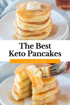 the best keto pancakes on a white plate