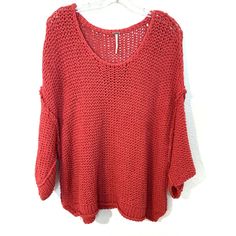 Free People Womens Top Open Knit Oversizes Dolman Salmon Wide Size XS. Condition is Pre-owned. Shipped with USPS First Class Package. This top fits beautifully. The fabric is soft and heavy giving it that slouchy free people look. The color is a mix of pink with a hint of orange, like a salmon color. Very beautiful No flaws and is in great condition Measurements laid flat are Length 28 inches Chest 26 inches Sleeves 19 inches Inventory G2 Salmon Color, Open Knit, Crochet Top, Free People, Knitting, Fabric, Women's Top, Beauty, Clothes