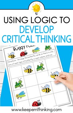 a ladybug and bees game with the title using log to develop critical thinking