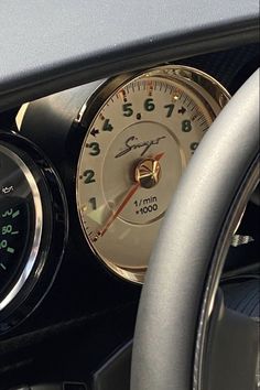 the speedometer and gauges in a car's dashboard