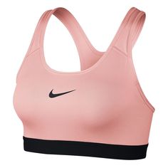 Nike Womens Pro Classic Padded Sports Bra Storm Pink/Black Front Nike Sports Bra Outfit, Nike Stuff, Nike Bra, Sports Bra Outfit, Nike Spandex, Cute Sports Bra, Girls Basketball, Gym Attire, Basketball Girls