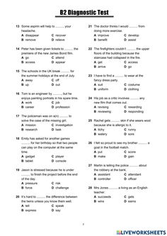 the b2 plagitic test worksheet with answers and examples for students