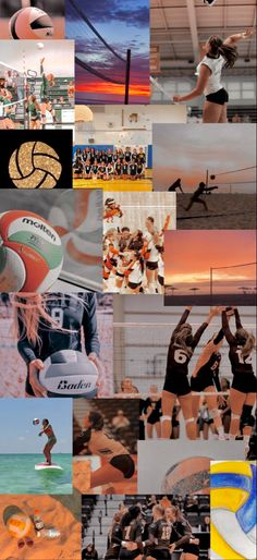 a collage of volleyball players and their team colors are featured in this image with the caption's name on it