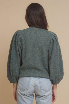 Brand: Lush Crewneck sweater with puff sleeves. ♡ Details Color: Pine Puff sleeves Slightly cropped length 56% Acrylic, 20% Polyester, 12% Nylon, 10% Wool, 2% Elastane Hand wash or dry clean recommended Size & Fit Model info: Height 5'3"| Bust 32"| Waist 25"| Hips 34" Model is wearing a size small Stretch: Lots of stretch Measurement: S: Bust = 37" | Length = 21.5" M: Bust = 39" | Length = 22" L: Bust = 42" | Length = 22.5" Sleeves Details, Balloon Sleeves, Crewneck Sweater, Puff Sleeves, Crew Neck Sweater, Puff Sleeve, Fitness Models, Dry Clean, Hand Wash