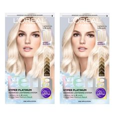 PRICES MAY VARY. Lightening Hair Color System: This advanced hair lightening system provides crystal clear Platinum Blonde Hair results for weeks; Lighten any hair type and texture up to 8 levels. Ideal for dark brown hair to light brown hair. Pack of 2 Includes Purple Conditioner: This hair dye kit includes Anti-Brass Conditioner with purple pigments to reduce unwanted orange and yellow tones while providing reinforcing care for strong, no-brass hair color Hyper Platinum Hair Dye: Feria Hyper P Platinum Blonde Hair Dye, Platinum Hair Dye, Hair Lightening, Blonde Hair Dye, Purple Conditioner, Hair Bleach, Grey Hair Coverage, Bottle Blonde, Grey Hair Dye