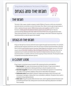 Deepen your understanding of addiction with our comprehensive Psychoeducation Packet on Addiction & the Brain. This valuable resource includes: Educational Content: Gain insights into how addiction affects the brain, supported by evidence-based research. Worksheets: Engage with interactive exercises designed to reinforce learning and facilitate discussions about substance use and recovery. Additional Pages: Benefit from extra pages providing further information and activities to enhance your kno Recovery Activities, Brain Parts, Educational Content, Visual Aids, Spinal Cord, Brain Function, The Brain, The Fosters, Brain