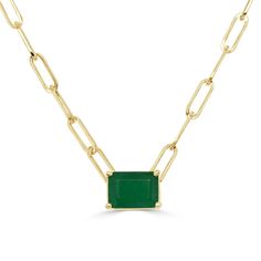 14K GOLD & GREEN EMERALD PAPERCLIP LINK NECKLACE Gemstone Weight - 1.56 ct.Â Necklace Length - 16 inches This piece is perfect for everyday wear and makes the perfect Gift!Â We certify that this is an authentic piece of Fine jewelry. Every piece is crafted with the utmost care and precision. You are assured of everlasting quality that can be passed on from generation to generation.Designing Fine Jewelry with Passion since 1979 Elegant Green Necklace With Paperclip Chain, Elegant Green Cable Chain Necklace, Green 14k Gold Necklace Fine Jewelry, Green 14k Gold Necklace, Fine Jewelry, Green 14k Gold Fine Jewelry Necklace, Formal Green 14k Gold Necklace, Band Necklace, Diamond Bows, Bow Necklace