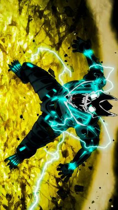 an animated image of a man with lightning coming out of his body