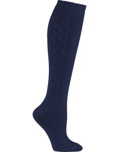 Special: Buy 2 or more and save $1.00.  Our soft and stretchy knee socks have that classic cable-knit pattern you loved as a kid. Now they're available in adult sizes and ready to add their timeless style to your current wardrobe. We upped their game a bit by adding a touch of Lycra® spandex to the soft cotton for added stretch and staying power. Regular size fits sizes 9-11; plus fits women's sock size 10-13. Plus-size socks are longer with roomier feet and a maximum calf circumference of Knee-high Cable Knit Socks For Stocking Stuffers, Stretch Cable Knit Knee-high Socks, Casual Fitted Cable Knit Knee-high Socks, Comfortable Fitted Knee-high Socks, Fall Cable Knit Knee-high Socks, Cozy Stretch Cable Knit Socks, Casual Stretch Cable Knit Knee-high Socks, Stretch Cable Knit Thigh High Socks, Stretch Thigh High Cable Knit Socks