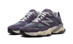 The New Balance 9060 “Shadow” is a colorway of the retro-yet-modern looking shoe with a head-turning color scheme.  The New Balance 9060 in the “Shadow” colorway features a grey mesh base that is paired with purple suede and grey leather overlays.  An oversized metallic silver Swoosh appears on the sides, while various “New Balance” branding can be seen throughout the shoe.  Underfoot, a cream and grey chunky rubber midsole completes the look of the modern shoe with a decidedly retro appearance. Balance Branding, New Balance 9060, Modern Shoes, Purple Suede, Stadium Goods, Air Jordan 3, Air Max 1, Adidas Samba, Nike Dunk