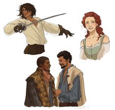 The Musketeers fanart Pirate Fanart Male, Warrior Female, Female Reference, Arte Sketchbook, Fantasy Inspiration, Dnd Characters