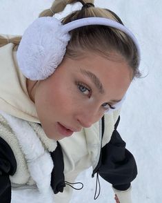 I Am Cold, Cold Girl, Winter Princess, January Nails, Winter Inspo, Ear Muffs, Snow Bunnies, Winter Makeup