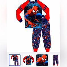 Spider Man Boys Pajamas Marvel Comics. Bag Has Been Opened- Tags Are Still Attached Bans It’s Unworn Marvel Pajamas, Boys Pajamas, Kids Pajamas, Pajama Sets, Men Boys, Marvel Comics, Pajama Set, Red Blue, Red And Blue