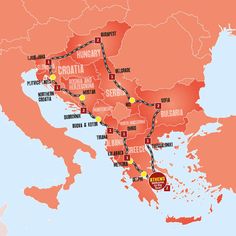 a map showing the route of trains in italy