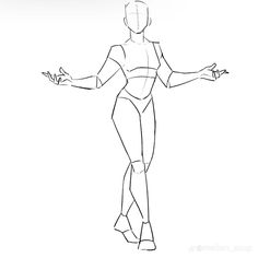 a line drawing of a female figure with her arms outstretched and hands out to the side