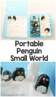 the penguin small world is an easy and fun activity for kids