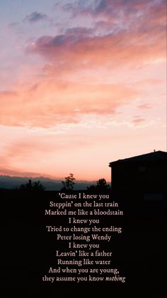 a poem written in front of a sunset