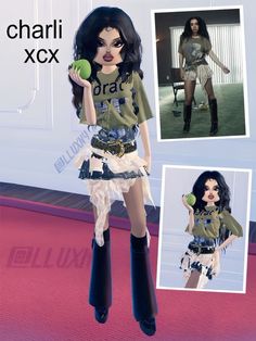 Charlie Xcx Dress To Impress, Charli Xcx Guess Outfit, Charlie Xcx Guess, Charli Xcx Dress To Impress, Charli Xcx Guess, Award Show Dti Outfits, Charlie Xcx Outfits, Charli Xcx Outfits, Famous Youtuber Dress To Impress