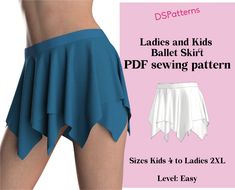 ladies's and kids'ballet skirt sewing pattern