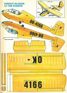 an image of a paper model airplane with instructions on how to make it and where to put