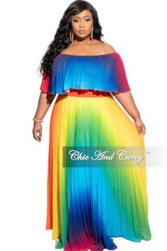 Polyester% 100 Pleated Long Dress, Curvy Women Dresses, Chic And Curvy, Girls Maxi Dresses, Positive Body Image, Rainbow Print, Black Women Art, Body Image, Plus Size Dress