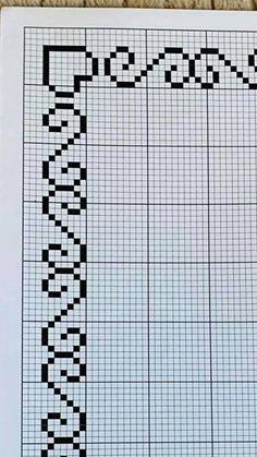 a cross stitch pattern with the letter c in it's center and an arrow at the bottom