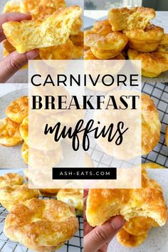 an egg muffin is shown with the words carnivore egg muffins