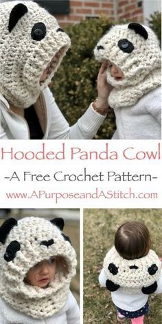 Pola Topi, Crochet Cowl Pattern, Crochet Panda, Pola Amigurumi, Cowl Pattern