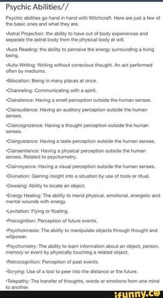 an image of the psychic abilities and abilitiess for people to know about their feelings