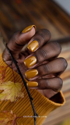 Elevate your fall manicure with rich, luxurious nail colors that are perfect for adding a touch of glam to your style. Fall Tan Nails, Fall Acrylic Nail Designs 2024, Gold Nail Polish Ideas, Fall Cruise Nails, Square Nails Fall Colors, Fall Manicure Colors, Short Nails Fall Colors, Fall 2024 Nail Colors, Fall Colors For Nails