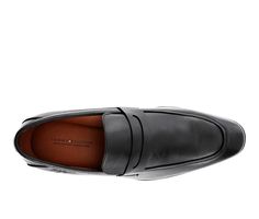 Faux Leather upper, Slip on for easy entry,1.18\ heel, Square tip toe, Standard footbed, Man Made outsole | Men's Tommy Hilfiger Simol Dress Loafers in Black Size 9 Business Synthetic Loafers With Round Toe, Synthetic Slip-on Dress Shoes For Work, Business Almond Toe Synthetic Loafers, Business Loafers With Branded Insole, Business Synthetic Leather Shoes With Almond Toe, Business Leather Shoes With Almond Toe In Synthetic Material, Business Slip-ons With Round Toe In Synthetic, Business Slip-ons With Round Toe, Synthetic, Synthetic Dress Shoes With Leather Sole For Work