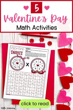 valentine's day math activities for kids to practice