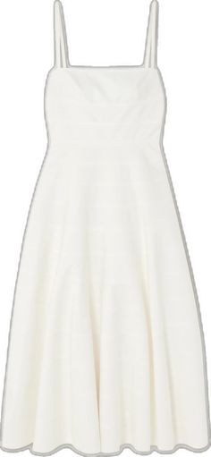 White Structured Fitted Dresses, Luxury White A-line Dress, Elegant Cotton Fit And Flare Dresses, White Structured Boning Dress For Summer, Classic Structured Dresses For Spring, Classic Spring Dress With Structured Fit, Elegant White Cotton Dress, Elegant Cotton Cocktail Dress, Classic Structured Summer Dress